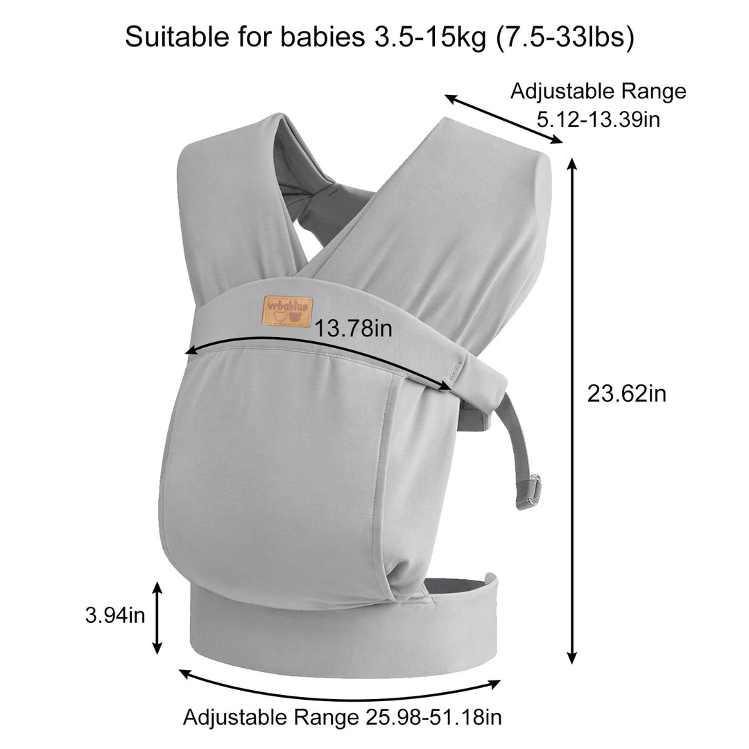 Babytrage für Neugeborene ab Geburt Extra Weich, Bauchtrage Baby-Tragetasche Ergonomisch (Light Grey