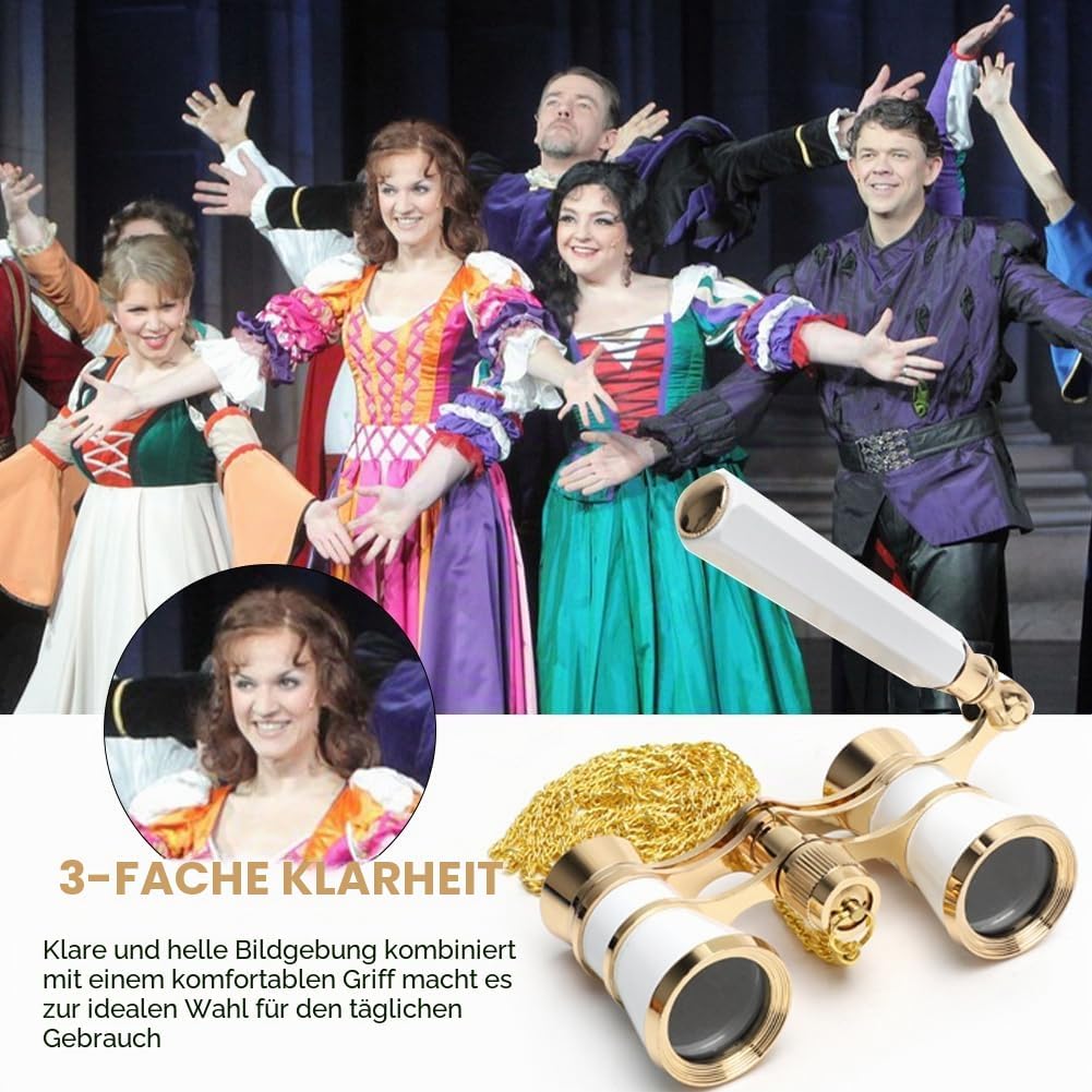 Opernglas Theaterglas, Faltbares Opernglas 3x25 Theaterglas, 3X-Vergrösserung, mit verstellbarem Gri