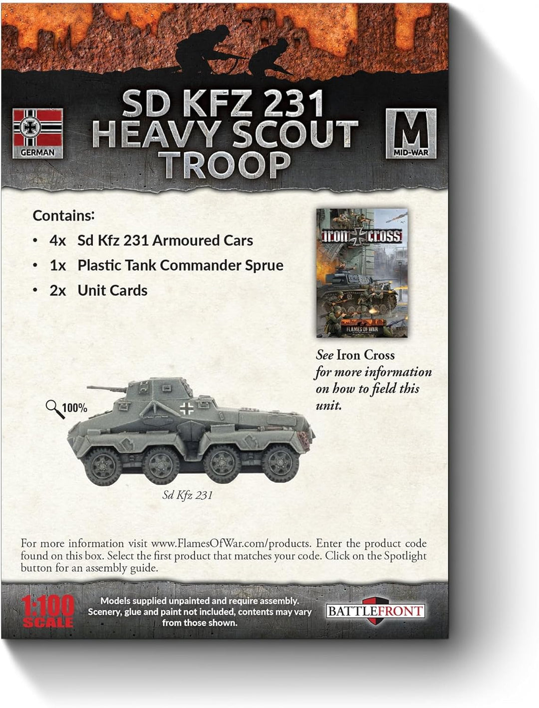 Flames of War: Mid War: German: Sd Kfx 231 Heavy Scout Troop (GBX113)