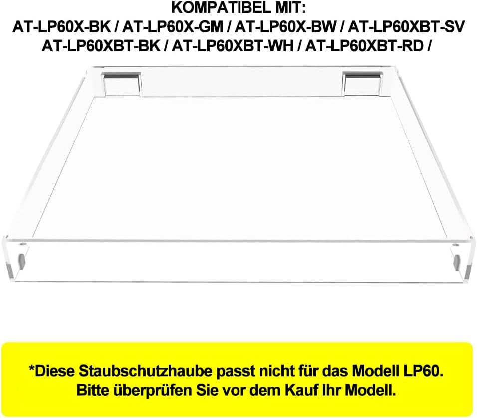 Staubschutzhaube für Plattenspieler kompatibel mit AT-LP60XBT Turntables
