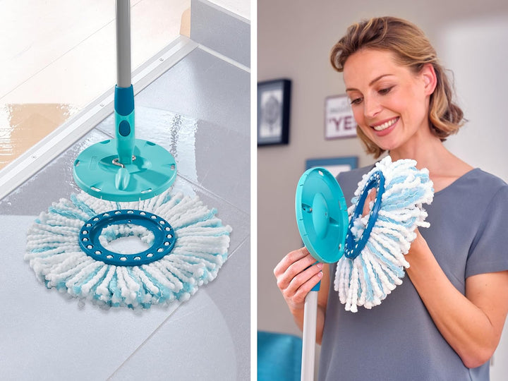 Leifheit Ersatzkopf CLEAN TWIST Disc Mop Ergo micro duo 6er Set, Wischbezug Disc Mop Ergo, Ersatzbez