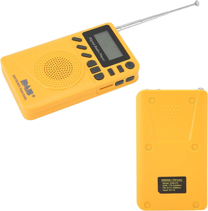 ASHATA Tragbares DAB P9 Taschenradio, DAB DAB FM Radio Wiederaufladbar mit LCD Display und Lautsprec