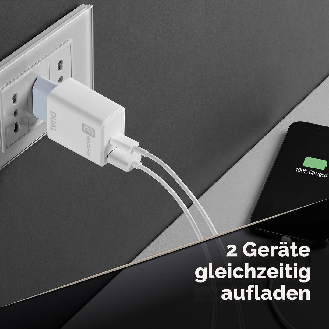 cellularline Dual Charger - iPhone 8 oder Later