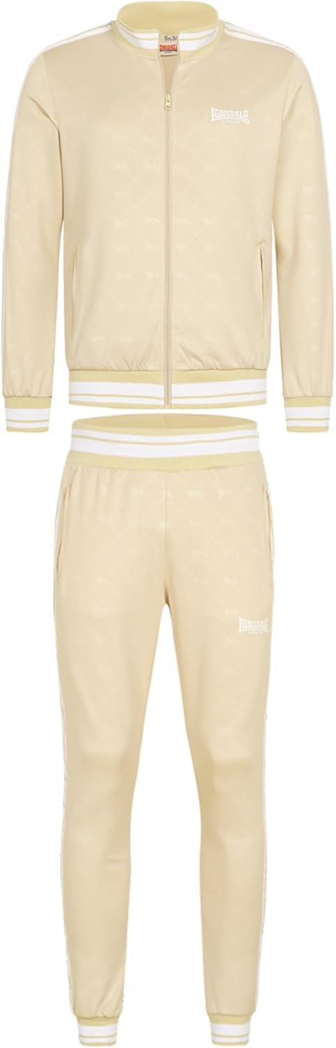 Lonsdale Herren Ashwell Trainingsanzüge L Sand/White, L Sand/White