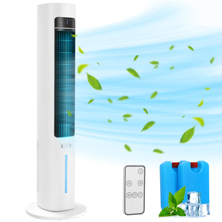 LIFERUN Turmventilator mit Aromadiffuser Fernbedienung 3-Stufen-Klimaanlage mit Wasserkühlung, 50° O