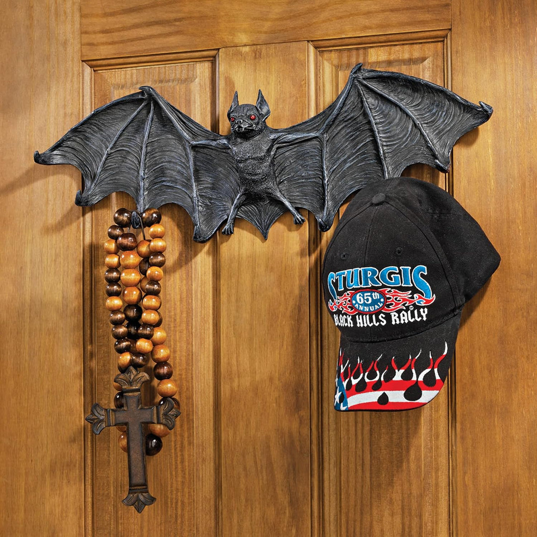 Design Toscano Halloween CL5847 Grosse Vampir Fledermaus modelliert Wandskulptur mit Haken Garderobe