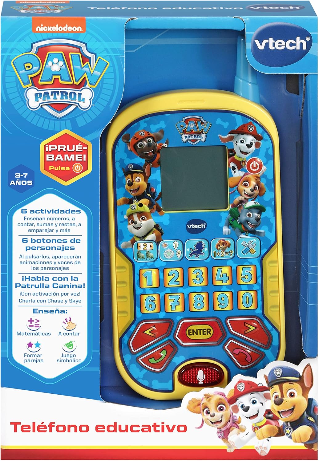 Vtech 80-529522 Patrulla Canina Paw Patrol Lern-Telefon, interaktives Smartphone für Kinder + 3 Jahr