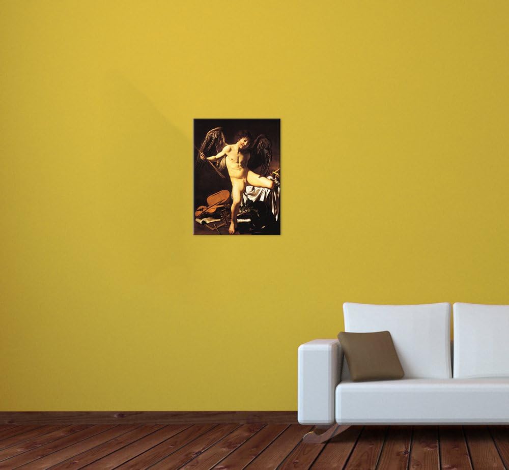 Bilderdepot24 Bild auf Leinwand | Caravaggio Amor als Sieger in 60x80 cm als Wandbild | Wand-deko De
