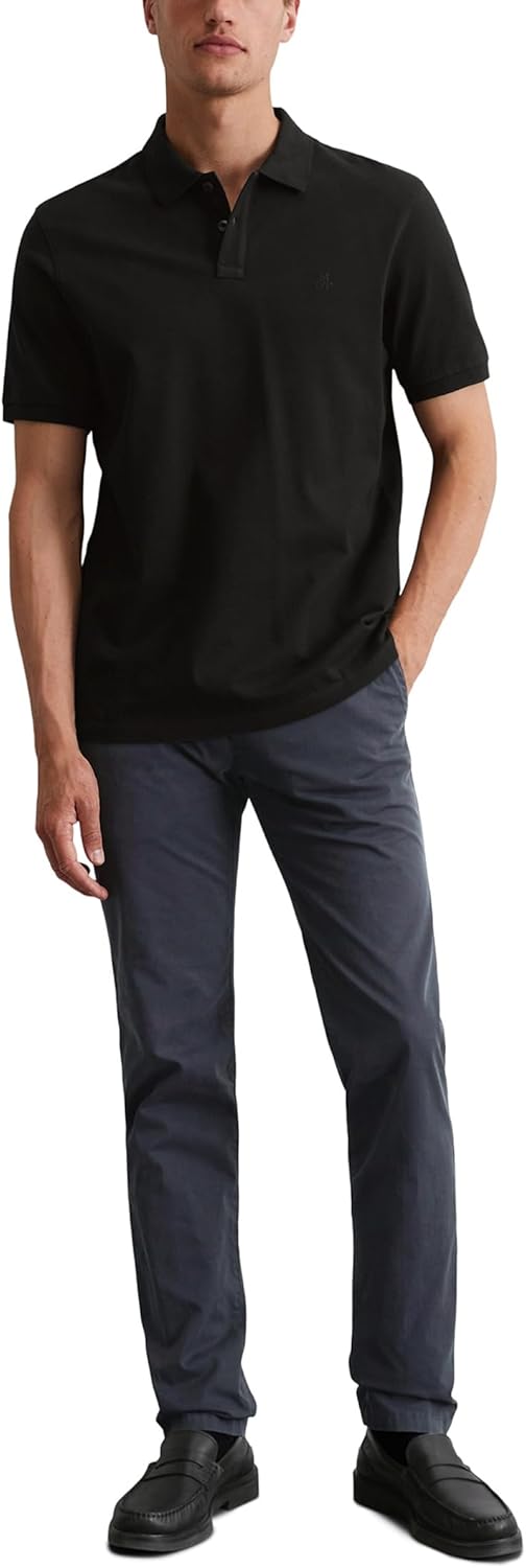 Marc O'Polo Herren Kurzarm-Poloshirt aus Bio-Baumwolle Regular Fit M Schwarz, M Schwarz