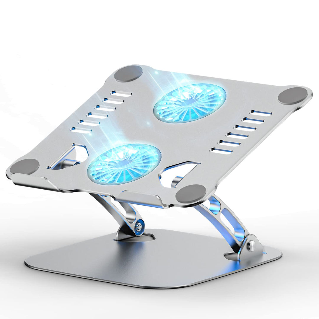 Laptop Ständer Höhenverstellbar mit RGB Lüfter, Faltbarer Laptop Stand aus Aluminiumlegierung, Belüf