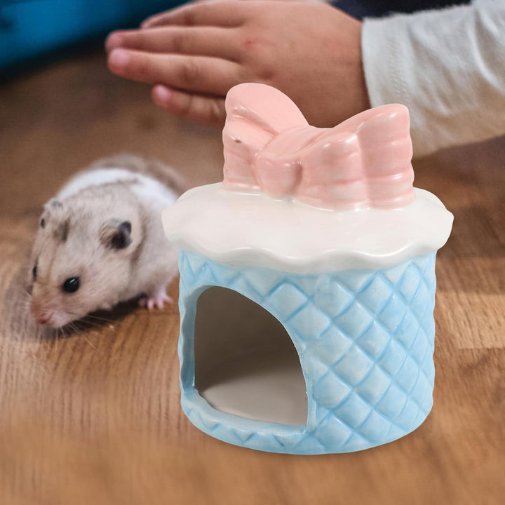 Homoyoyo Keramik Hamsternest Sommer Versteck mit Wärmeableitung und Einfache Reinigung Cartoon Kuche