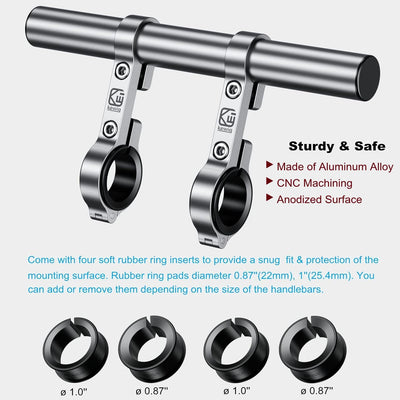 BRCOVAN Aluminiumlegierung Lenker Erweiterung für Fahrrad & Motorrad, Lenkerverlängerung mit Doppelt