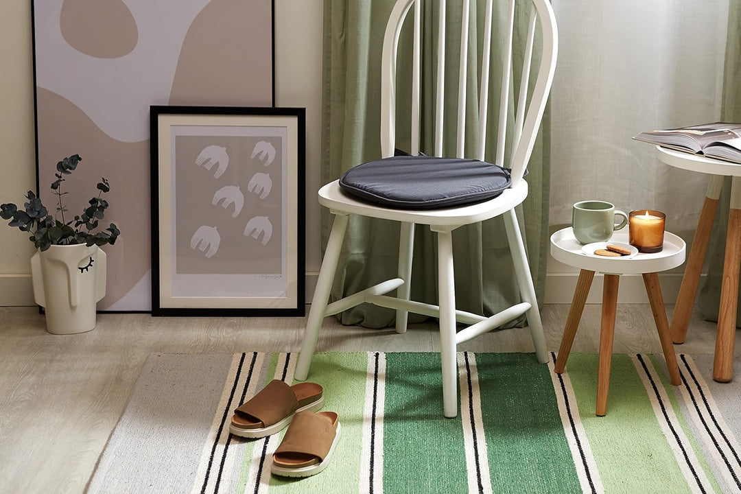 LOVELY CASA CU4689002GAL-R Nelson Gal rund 40 cm 100PE 100% Baumwolle, Baumwolle, anthrazit, 40 x 40