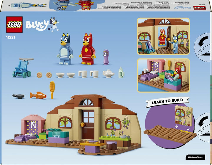 LEGO Bluey Schule mit Rusty und Bluey - Lernspielzeug mit Küche, Café, 2 Minifiguren & Spiellebensmi