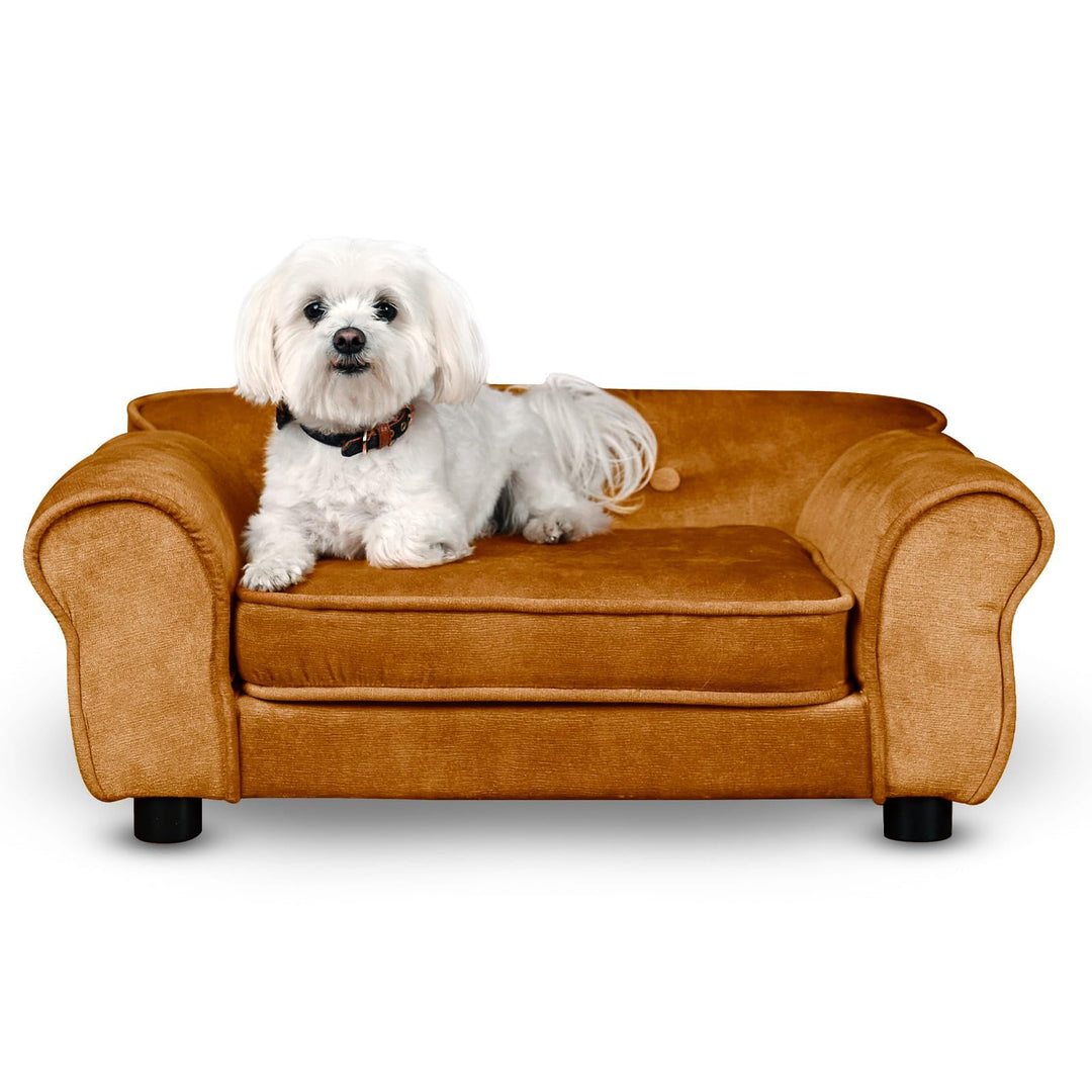MG Design Haustiersofa in Orange – stabiles Holzgestell, weich gepolstert, pflegeleicht – Hundesofa