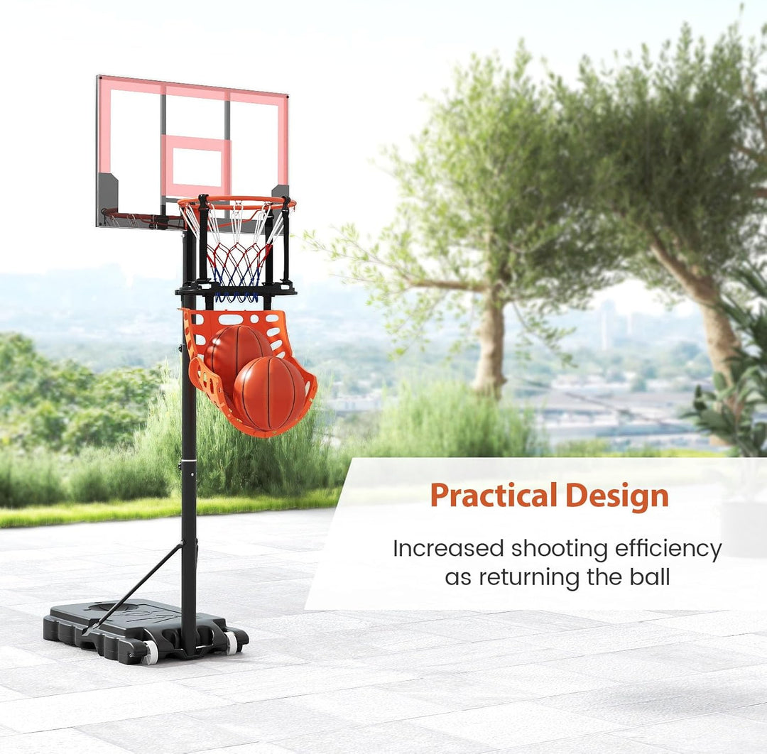 LIFEZEAL Basketball Return Attachment, Basketball-Rebounder für Schiessübungen, 360° Drehbarer Baske