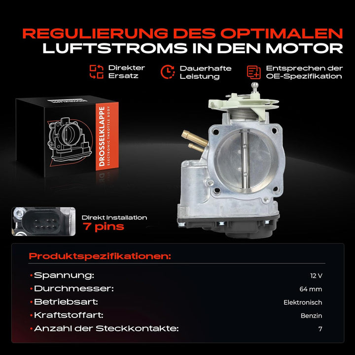 Frankberg Drosselklappe Drosselklappenstutzen für A4 8D2, B5 A6 4B2, C5 A8 4D2, 4D8 P-a-s-s-a-t 3B2