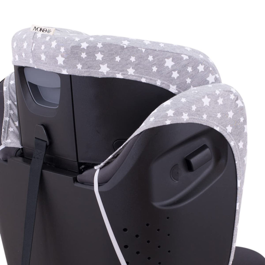 JYOKO Kids Bezug kompatibel mit Britax Romer Kidfix, aus Baumwolle (Romer Kidfix I-Size, White Star)