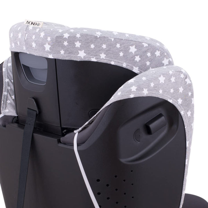 JYOKO Kids Bezug kompatibel mit Britax Romer Kidfix, aus Baumwolle (Romer Kidfix I-Size, White Star)