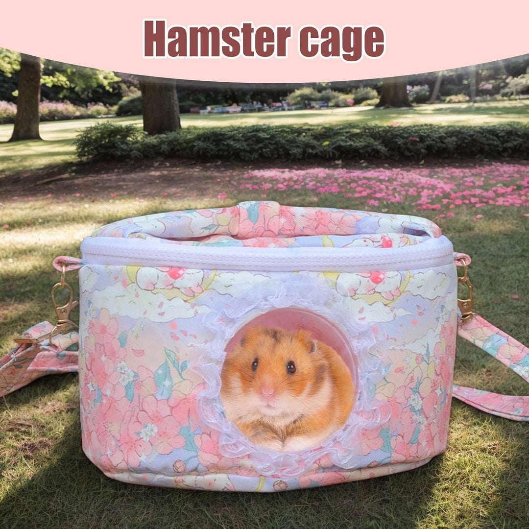 Hamster Transportbox, Tragbare Kleintier Transportbox Für Unterwegs, Verstellbarer Schultergurt Krat