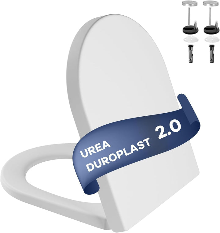 D-Form Toilettendeckel mit Absenkautomatik [KURZ], Urea-Duroplast, Belastbarkeit von 150kg Verbesser