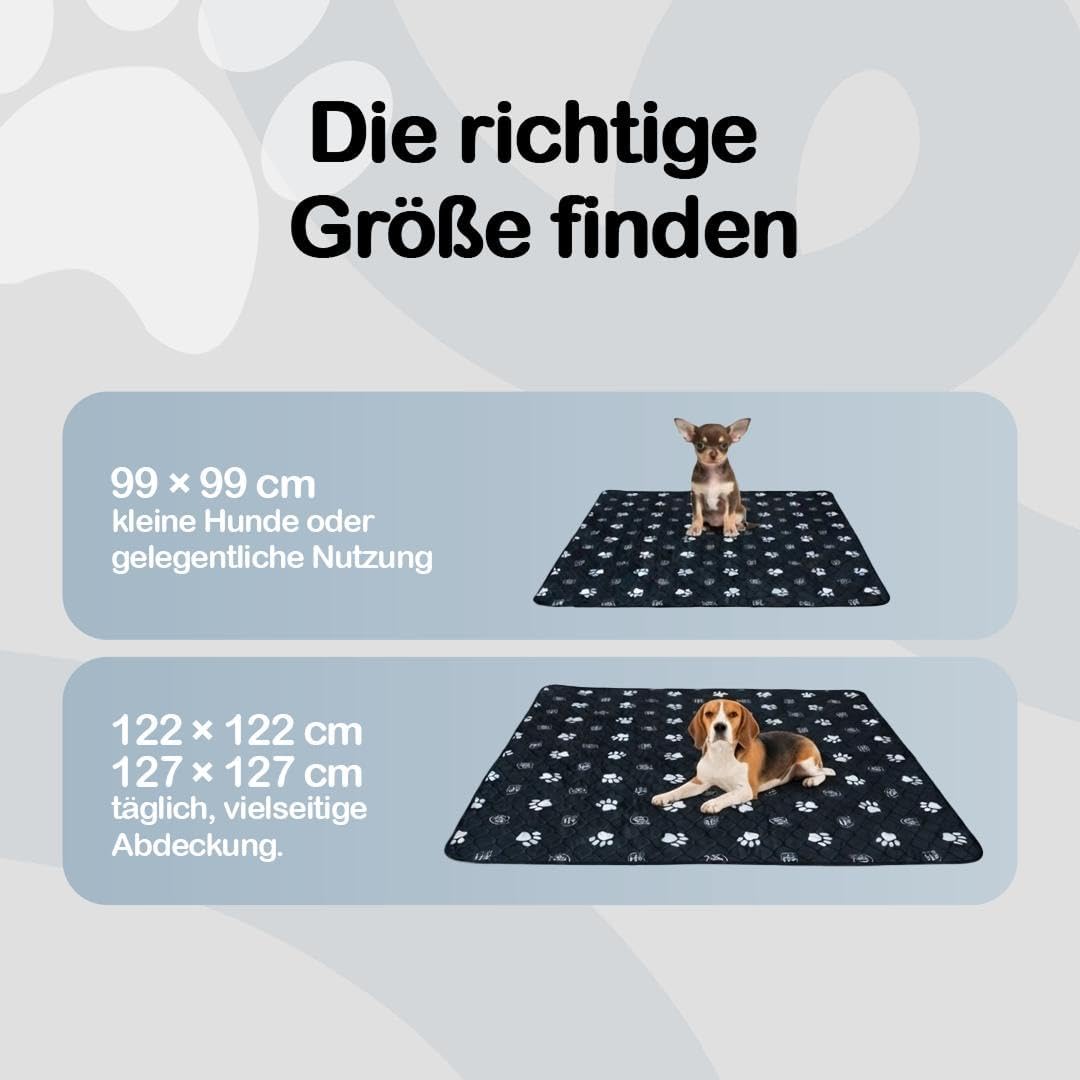 EZwhelp 4-lagige PIPI Matten für Hunde | Waschbar und Wasserfest | rutschfeste Inkontinenzunterlage