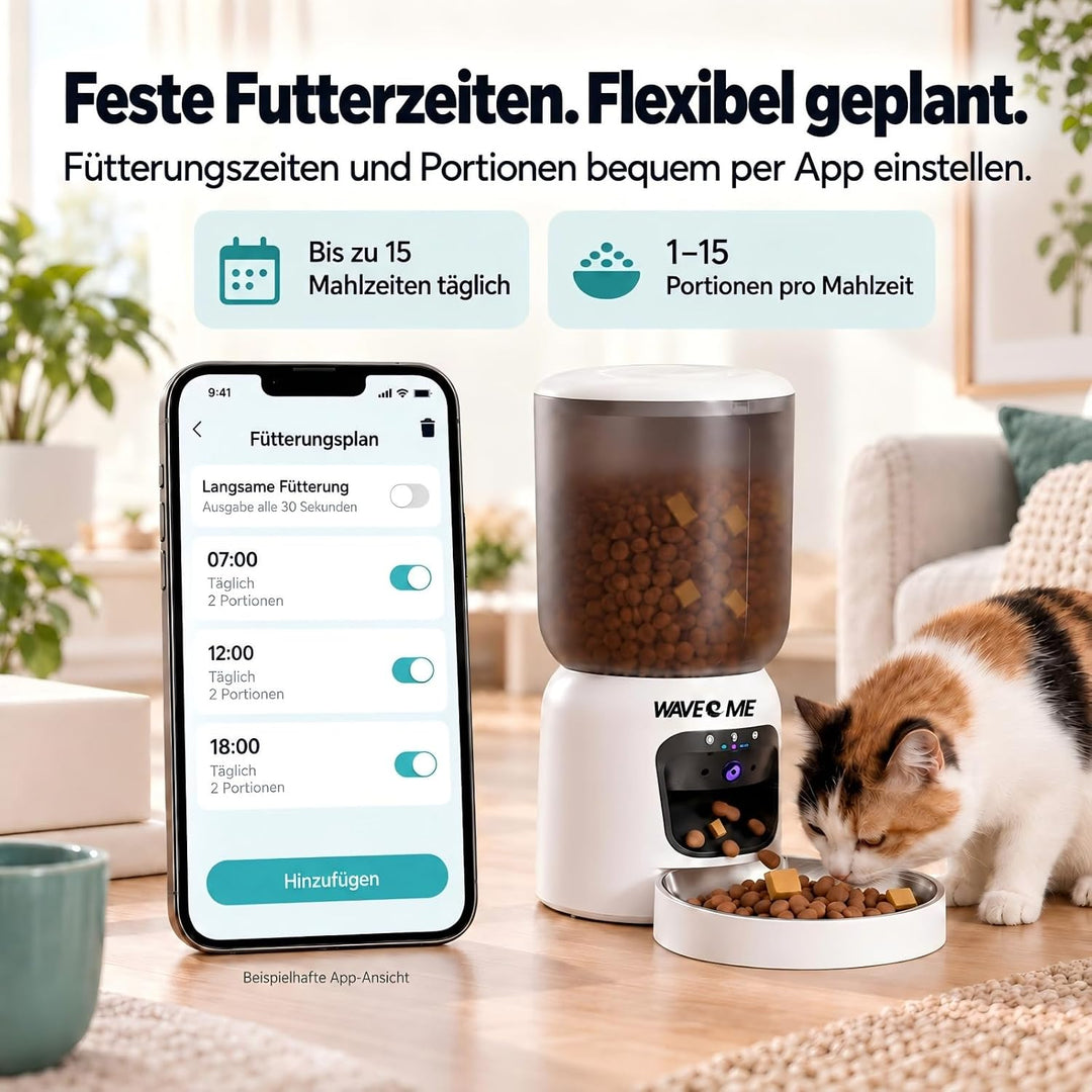 Automatischer Futterautomat Hund &amp; Katze 6L, Smart Futterspender