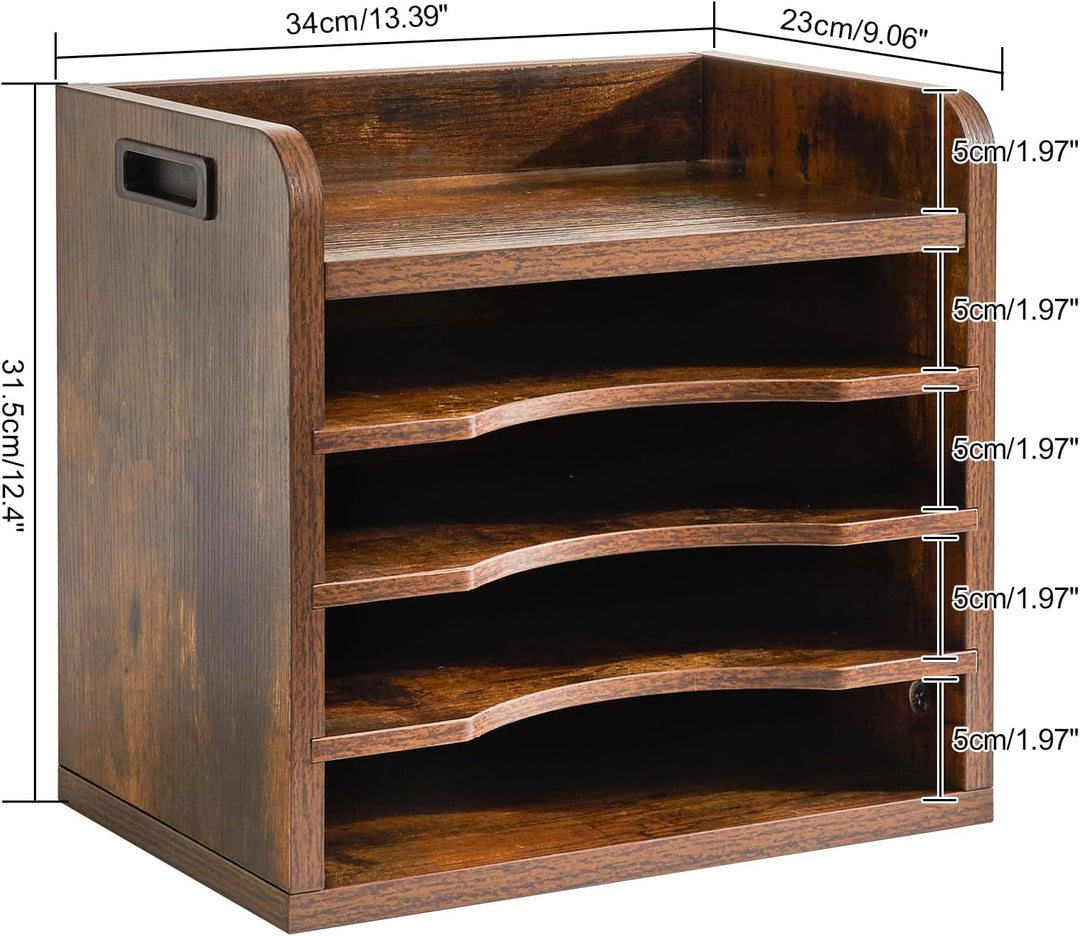 YMYNY Schreibtisch Organizer aus Holz, Dokumentenablage, A4, Aktenmagazinhalter Bücher, Sammler, mit