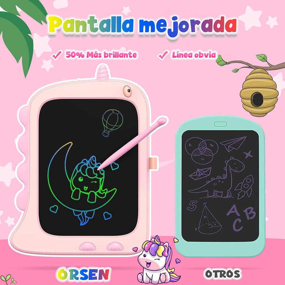 ORSEN LCD Schreibtafel Spielzeug ab 3 4 5 6 7 8 Jahre Mädchen Junge, 8,5-Zoll-Bunte Bildschirm Malta
