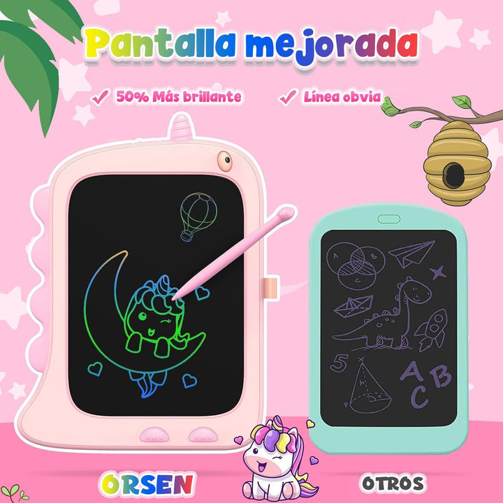 ORSEN LCD Schreibtafel Spielzeug ab 3 4 5 6 7 8 Jahre Mädchen Junge, 8,5-Zoll-Bunte Bildschirm Malta
