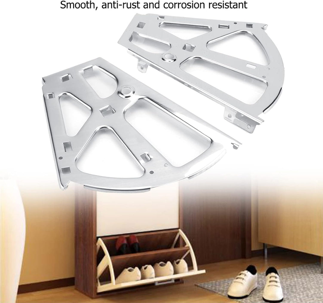 2 Stück Schuhe Scharniere, Edelstahl Schuhe Schublade Schrank Scharniere Drehen Rack Ersatz Beschläg