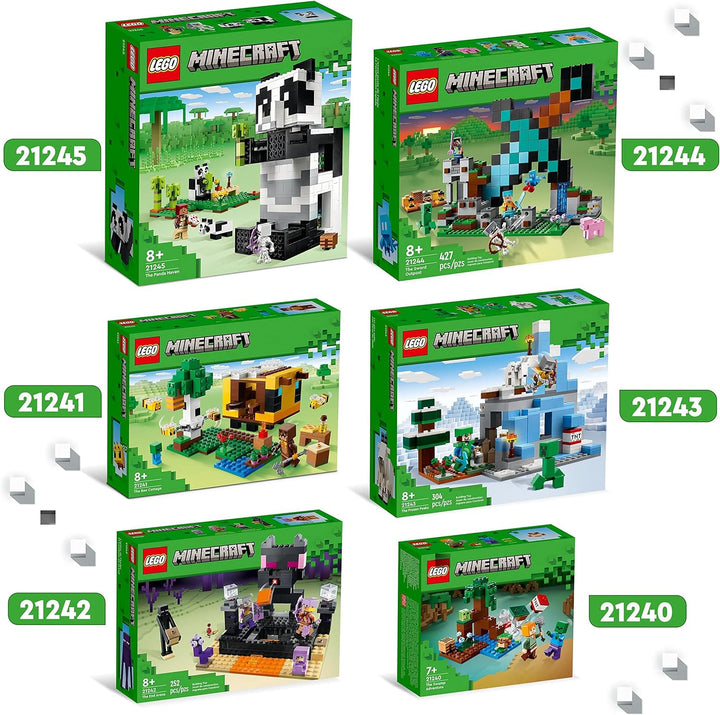 LEGO 21243 Minecraft Die Vereisten Gipfel, Set mit Steve-, Creeper- und Ziegen-Figuren, eisiges Biom