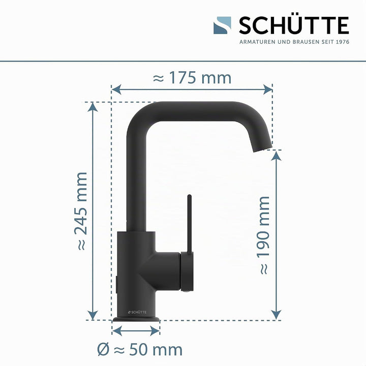 SCHÜTTE 33126 Waschtischarmatur LOS ANGELES mit hohem Auslauf, Wasserhahn für das Bad mit Pop-Up Exz