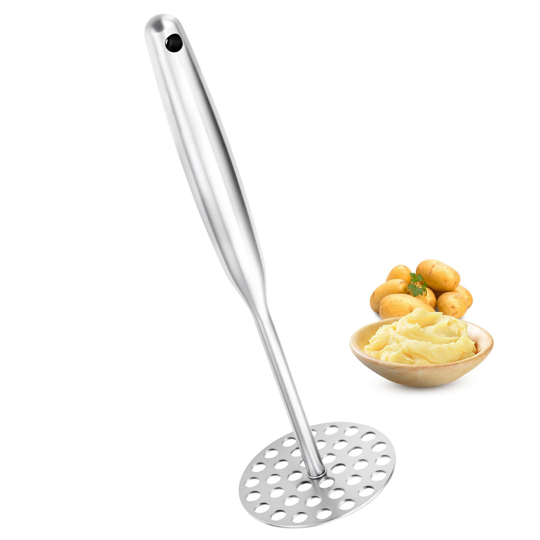 Kartoffelstampfer Edelstahl 25,3 cm mit Langem Griff,Stampfer Küche,Potato Masher für Spülmaschinenf