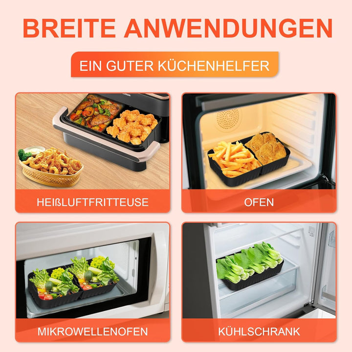 Heissluftfritteuse Zubehör für Cosori Dual Blaze Twinfry XXL 10L, Airfryer Silikonform Zubehör (1x10