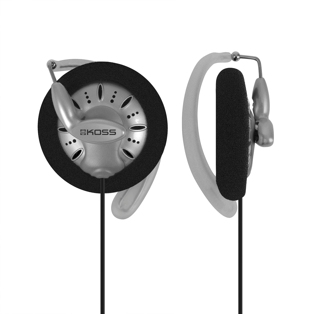 Koss KSC75 Stereo Kopfhörer mit Ohrclip für iPod, iPhone, MP3 und Smartphone - Schwarz/Silber Einzel