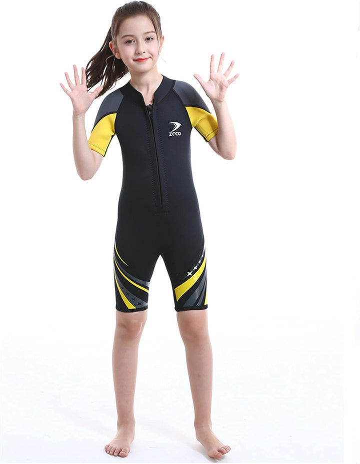 ZCCO Neoprenanzug Kinder, Kids Neoprenanzug 2.5mm Neopren Thermal Badeanzug, Neopren Front Zipper Ta