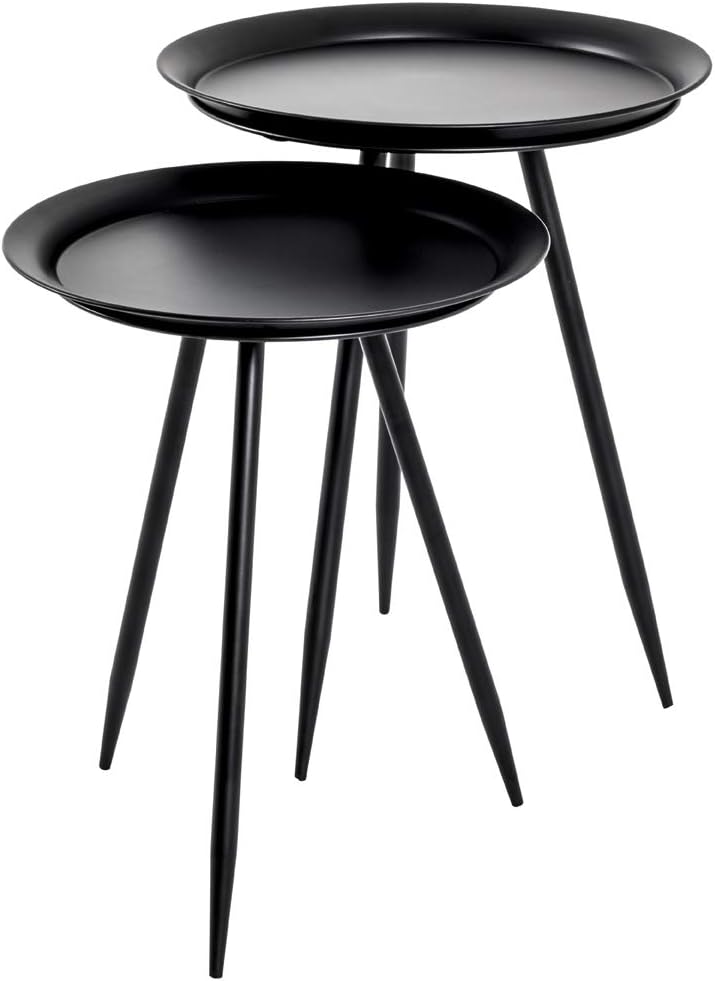 HAKU Möbel Beistelltisch, Metall, schwarz, Ø 38 x H 47 cm Schwarz Ø 38 x H 47 cm, Schwarz Ø 38 x H 4