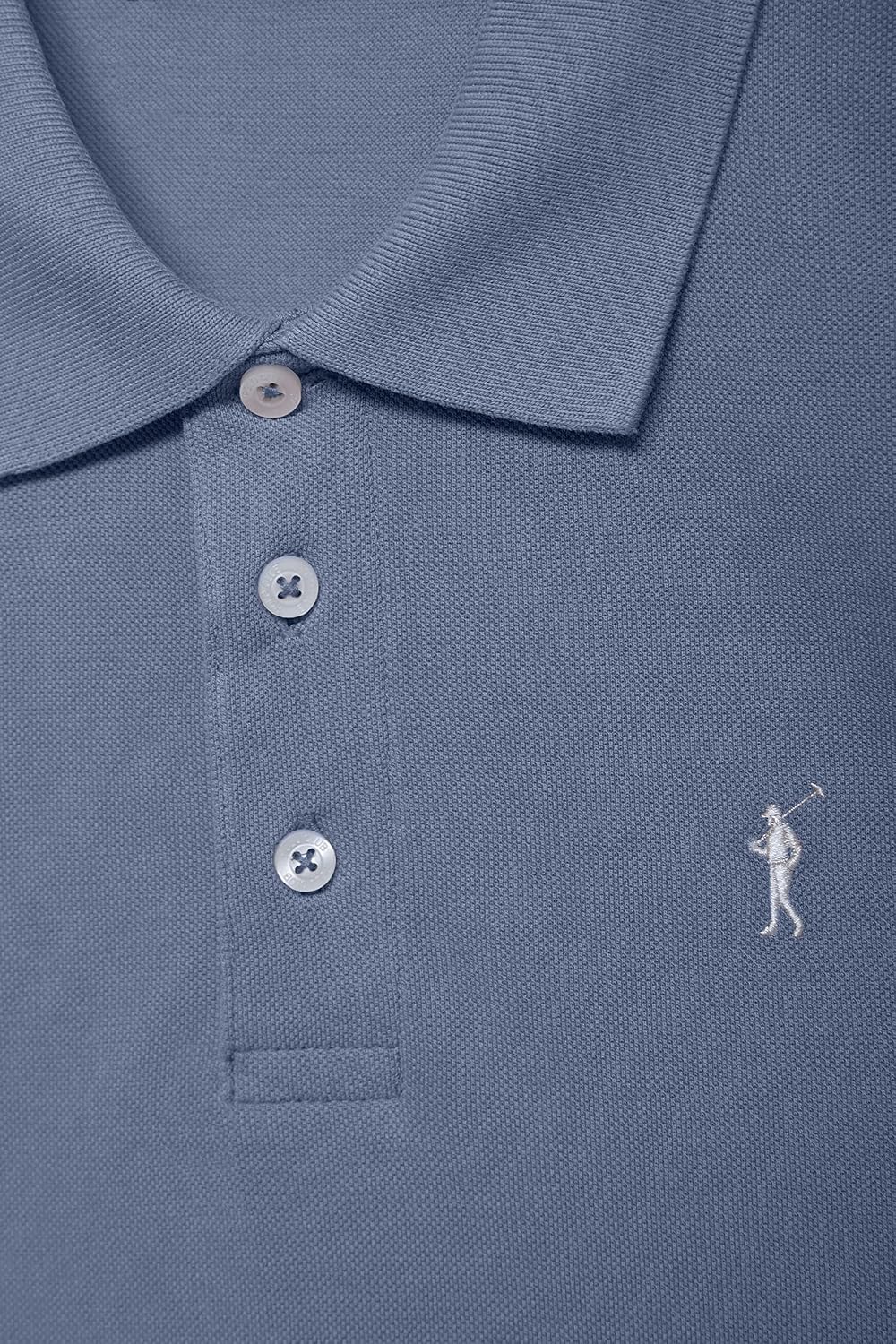 Polo Club Herren Poloshirt Kurzarm Regular Fit Baumwolle Männer Polohemd Longsleeve, Blau Denim