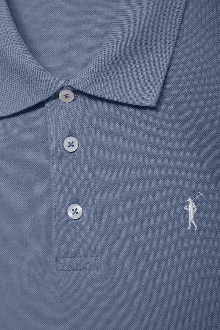 Polo Club Herren Poloshirt Kurzarm Regular Fit Baumwolle Männer Polohemd Longsleeve, Blau Denim