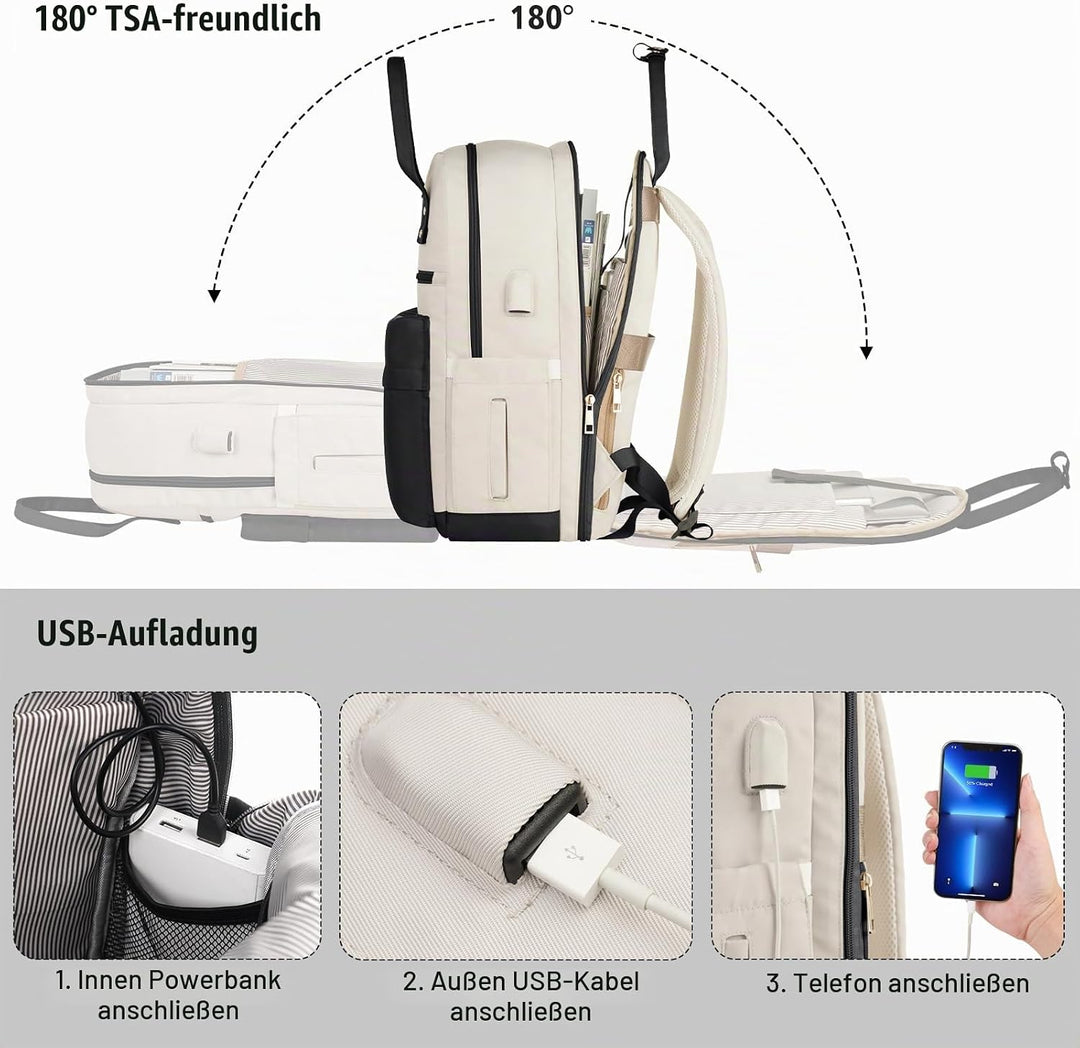 Rucksack Damen 15,6 Zoll Laptop Schulrucksack Mädchen Teenager mit Laptopfach,Schultasche für Schule