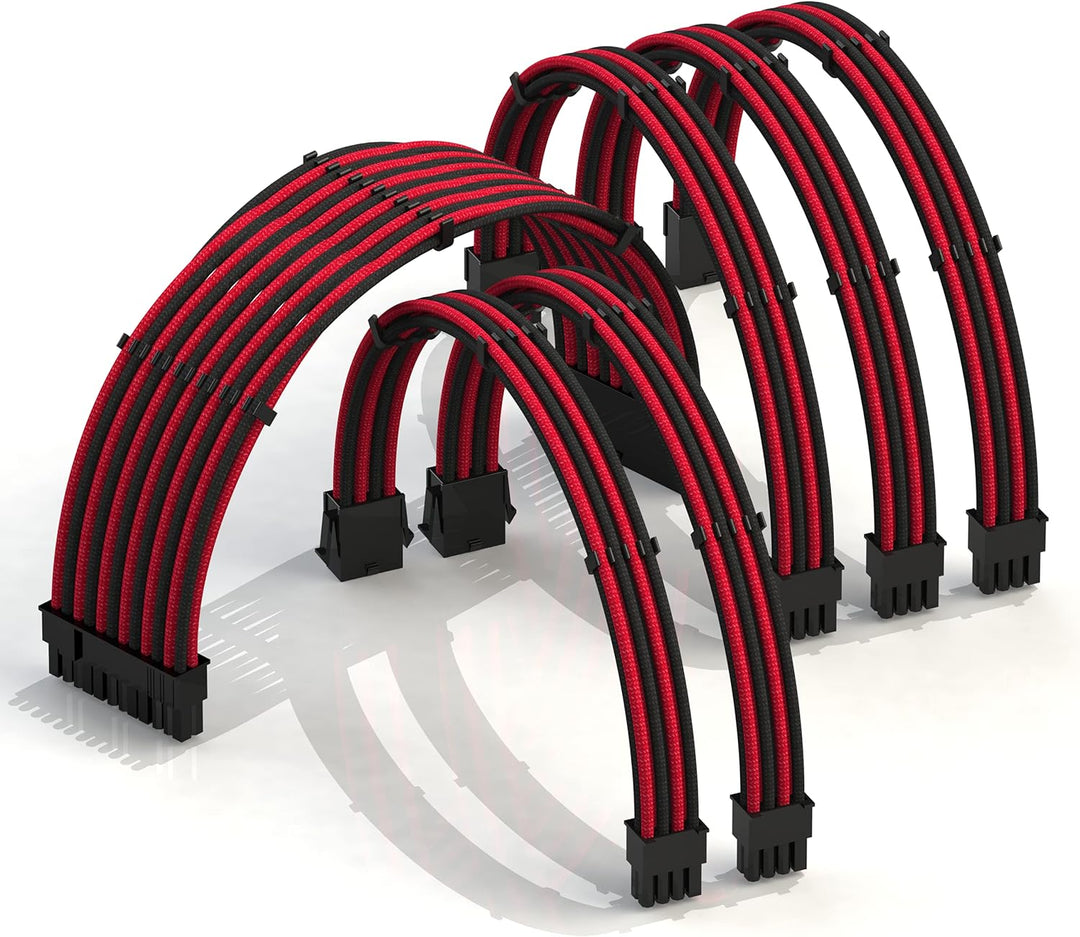 LINKUP - AVA 50cm PSU Kabelverlängerung Ummantelt GPU Nach Mass PC Stromversorgung mit Kamm-Kit - Ko
