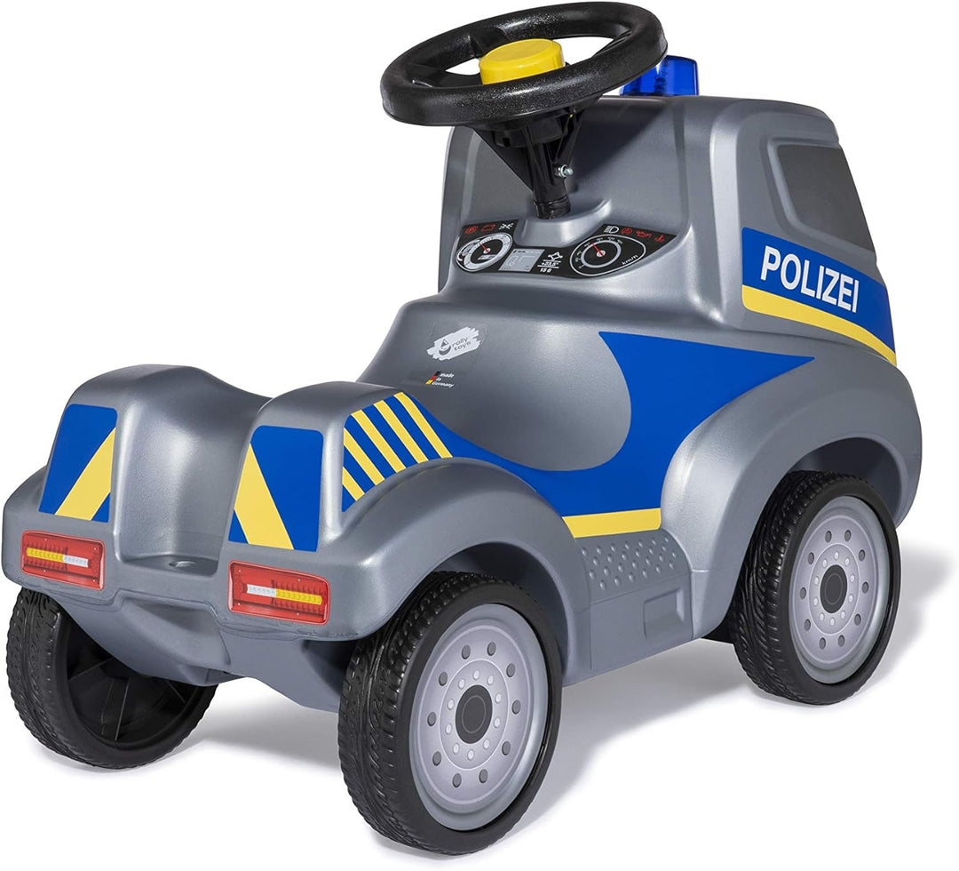 Polizei Rutscher (Babyrutscher mit Blaulicht + Sirene, Lenkrad mit Hupe, Polizei-Fahrzeug mit Kniemu