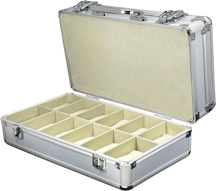 MR Maestro Relojero - Robuste Aluminium Uhrenbox | Platz für 24 Uhren und Schmuck | Ideal für Herren