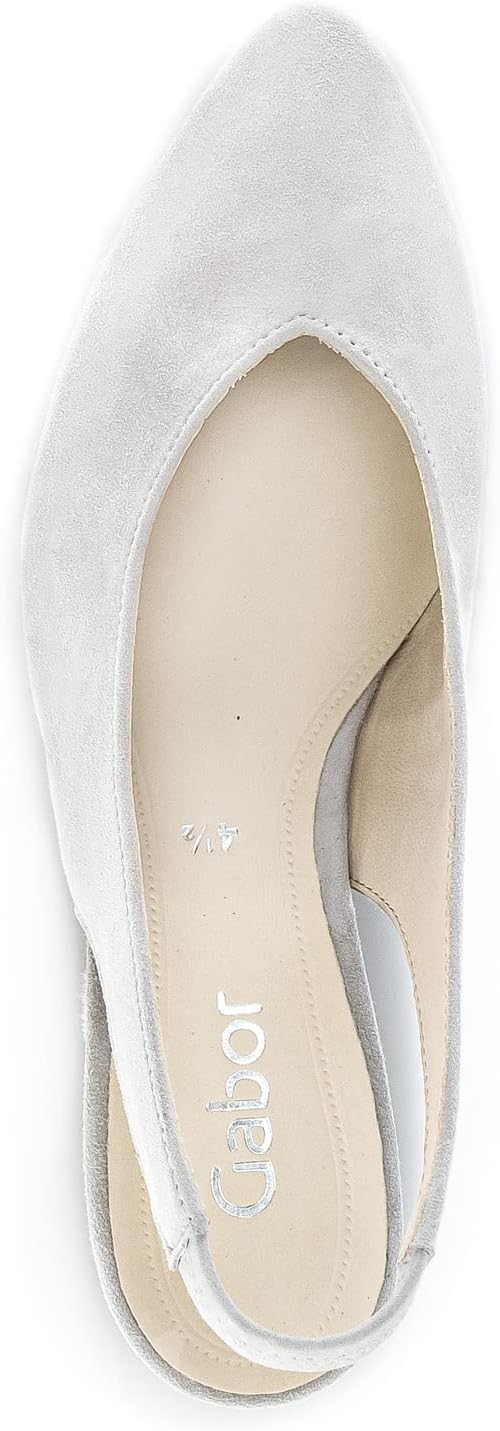 Gabor Damen Slingpumps, Frauen Absatzschuhe 38.5 EU Grau Light Grey, 38.5 EU Grau Light Grey