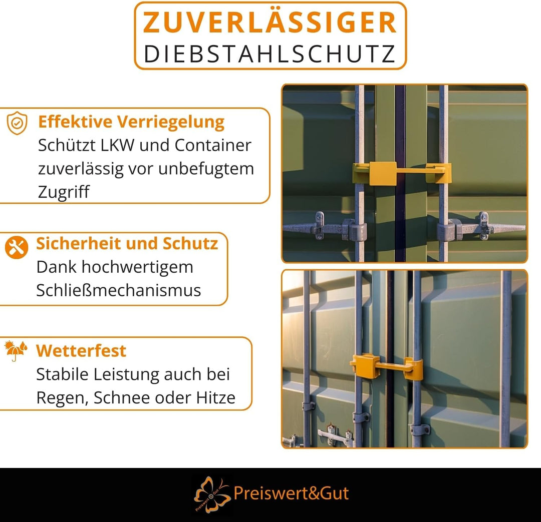 Preiswert&Gut 2 x Containerschloss ausziehbar 23–42 cm Container Schloss gehärtetem Stahl für Contai