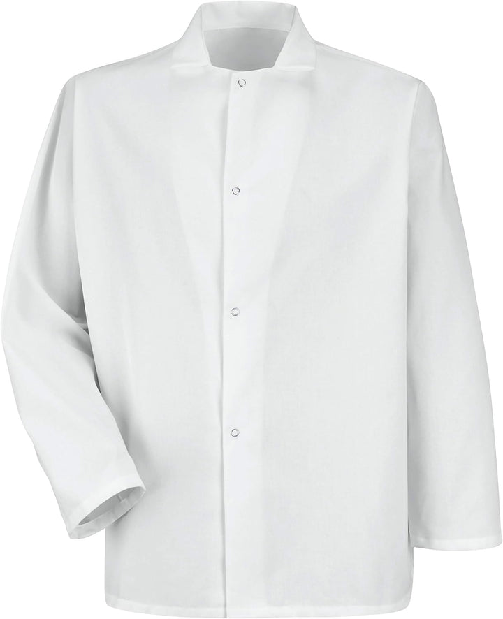 Red Kap Herren Kurzer Metzgermantel mit Greifer Vorne Gripper Front Kurzmantel M Weiss, M Weiss