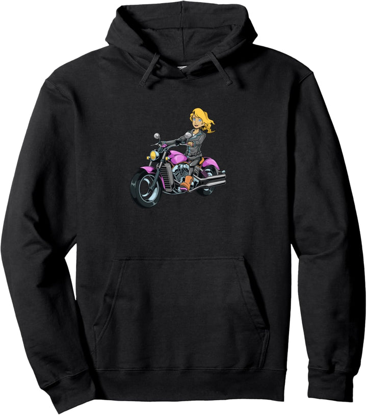 Mädchen auf Motorrad Pullover Hoodie