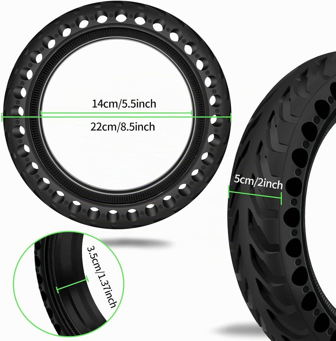 2PCS E Scooter Reifen 50/75-6.1 Tubeless, Werten Sie Ihr Scooter Auf mit Reifen 8 1/2 x2, Vollgummir