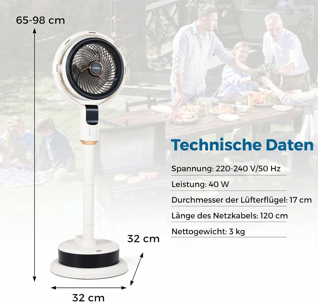 COSTWAY Standventilator mit Wasserkühlung &amp; Fernbedienung, Luftkühle leise | Bodenventilator höhenve